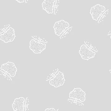 Cherry tree line seamless pattern Illustrazione stock