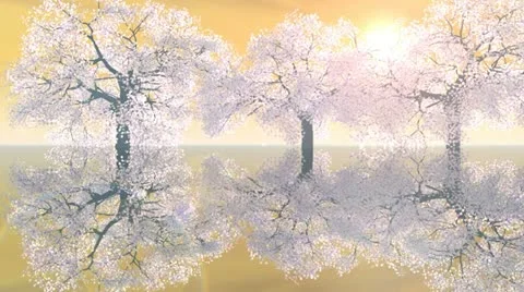 Cherry trees sunset Stock-Footage 10902036