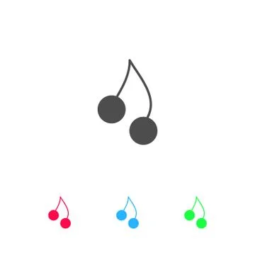 Cherry twins icon flat Stock Illustration