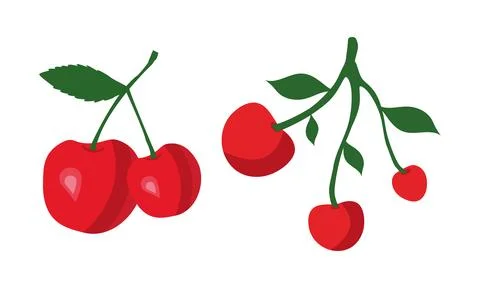 Cherry  Vector Design And Illustration Bundle. Illustrazione stock