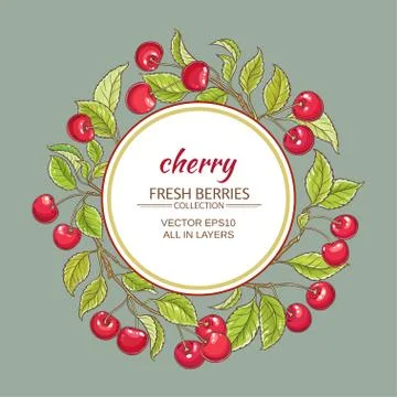 Cherry vector frame Stock Illustration