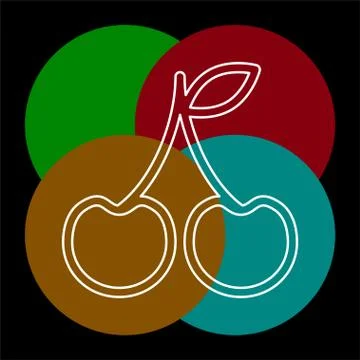 Cherry vector icon Stock Illustration
