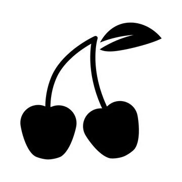Cherry vector icon isolated on white background Illustrazione stock