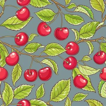 Cherry vector pattern 스톡 일러스트