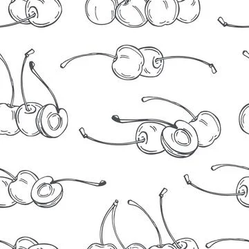 Cherry. Vector   pattern 스톡 일러스트
