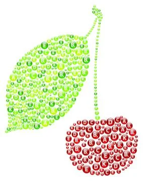 Cherry Vitamins Illustrazione stock