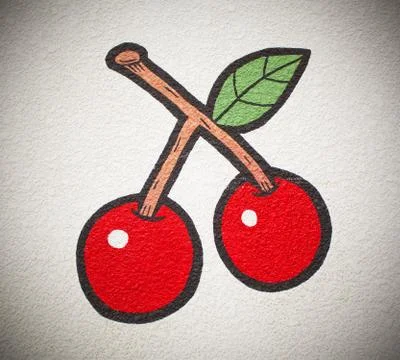 Cherry on the wall Stock Photos