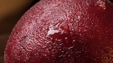 Cherry with water droplets closeup rotates on a dark background Stock Footage 121287541