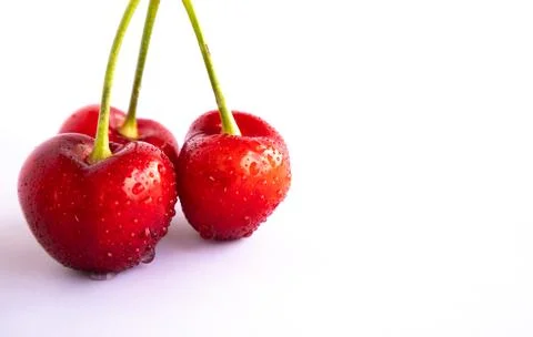 Cherry on a white background isolated. Stock Photos
