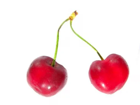 Cherry on white background Stock Photos