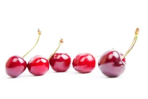 Cherry on a white background Stockfoto's