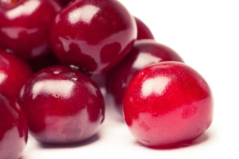 Cherry on a white background Stockfoto's