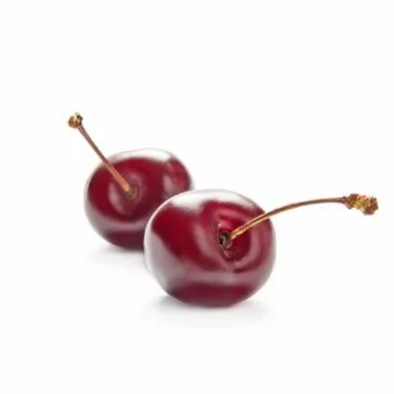 Cherry on white 스톡 사진