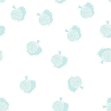 Cherry wood glyph seamless pattern Illustrazione stock