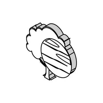 Cherry wood isometric icon vector illustration Stock Illustration