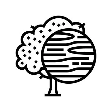 Cherry wood line icon vector illustration Stock Illustration