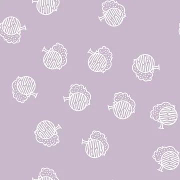 Cherry wood line seamless pattern Stock Illustration