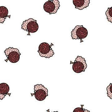 Cherry wood vector seamless pattern Stockillustratie