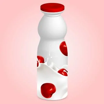 Cherry yoghurt Stock Illustration
