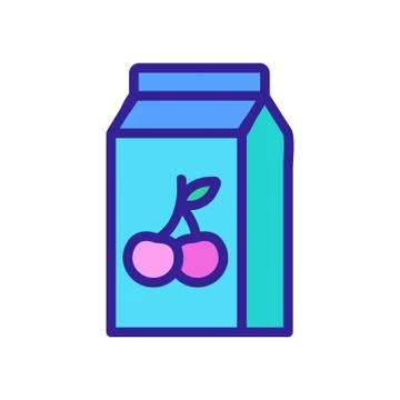 Cherry yogurt icon vector outline illustration Illustrazione stock