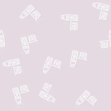Cherry yogurt line seamless pattern Stock Illustration