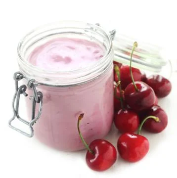Cherry Yogurt Stock Photos