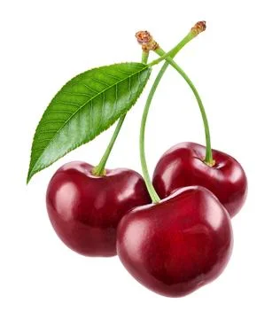 Cherry,Isolated.,Cherry,On,White.,Cherries.,With,Clipping,Path. Stock Photos