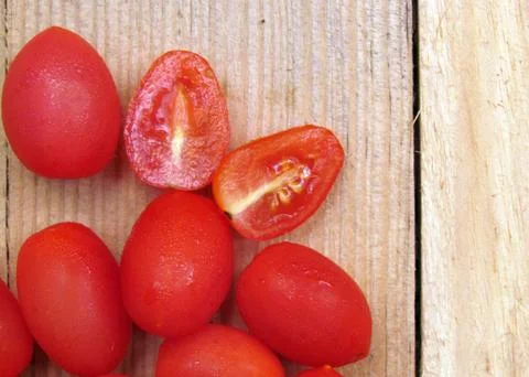 CherryTomatoesBottomCloseUp Stock Photos