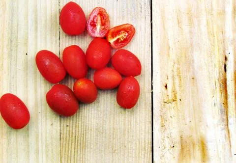 CherryTomatoesTopCenter Stock Photos
