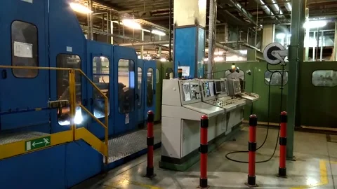 Ches2The carding machine produces textiles. Stock Footage 122212243