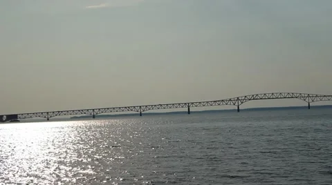 Chesapeake Bay Bridge: Sailing Stock Footage 42236457