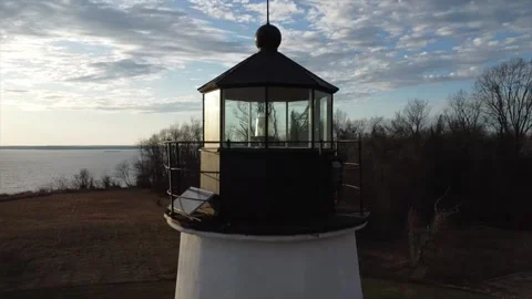 Chesapeake Bay Lighthouse Circle Shot Stock Footage 235025860
