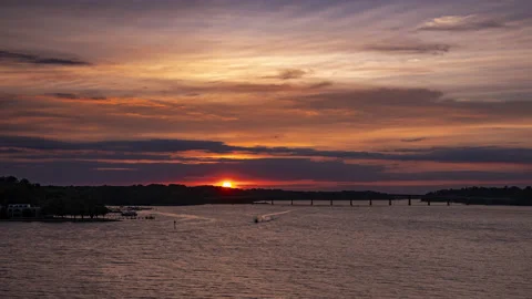Chesapeake Sunset Timelapse Stock Footage 135244399