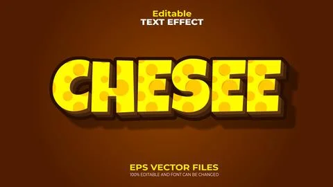 Chesee Food EPS Editable Text Effect and font can be changed Stock Illustration