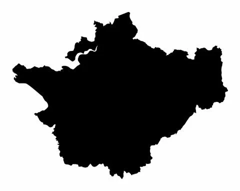 Cheshire county silhouette map Stock Illustration