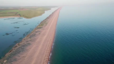 Chesil beach from the air Stock-Footage 229007697