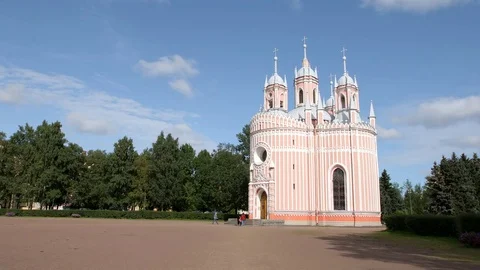 Chesme cathedral in the summer - Side view - St. Petersburg, Russia Vídeos de archivo 82960091
