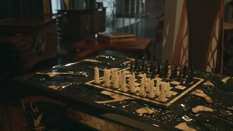 Chess from amber Video stock 94722733