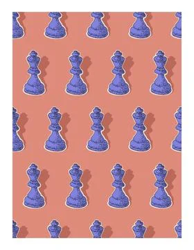 Chess artistic seamless pattern Stock Illustration
