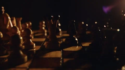 Chess In Beam Light Stock Footage 279562410