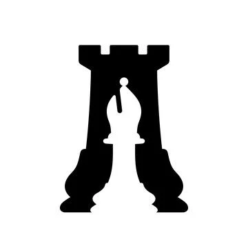 Chess Bishop inside the Rook. Chess illustration. Stock Illustration