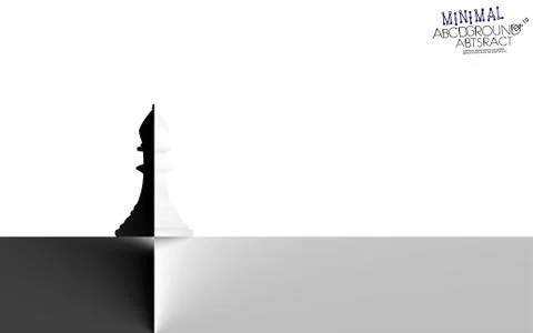 Chess bishop minimal contrast white or black background. Corporate symbol Stock Illustration