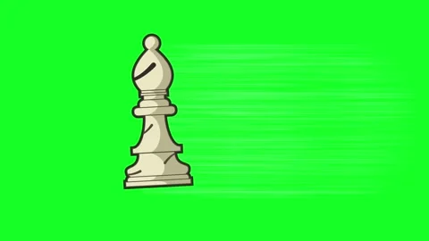 Chess bishop pawn with animation walking with green screen Video stock 315662907