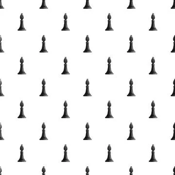 Chess bishop pieces creating a seamless pattern Stock Illustration
