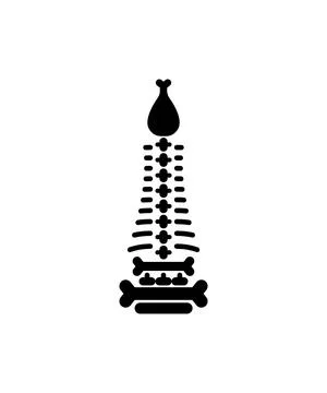 Chess bishops Skeleton isolated. Deadly chess pieces bones and skulls. Stock Illustration