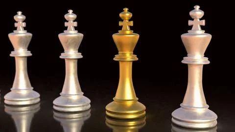 The Chess on Black Background  3d rendering. Stock Illustration