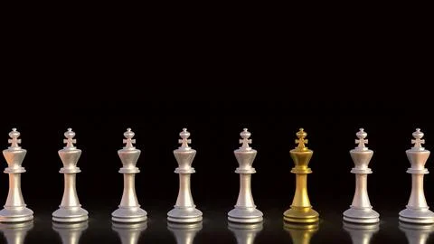The Chess on Black Background  3d rendering. Stock Illustration