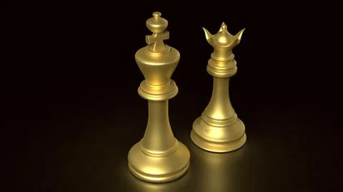 The chess on black background  for Business concept 3d rendering. Stock Illustration