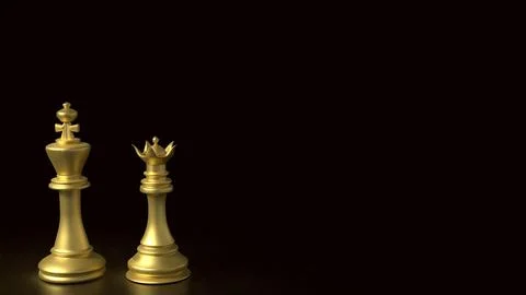 The chess on black background  for Business concept 3d rendering. Stock Illustration