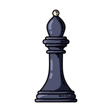 Chess black bishop vector flat isolated icon. Stock Illustration